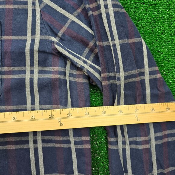 Banana Republic Shirt Mens XL Blue Plaid Button Up Camden Luxe Flannel Preppy - Picture 6 of 10